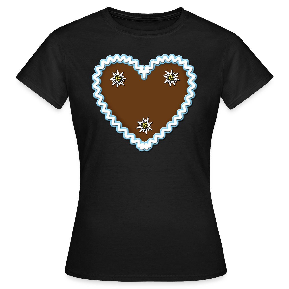 Spreadshirt T-Shirt Lebkuchenherz Design Mit Edelweiß günstig online kaufen