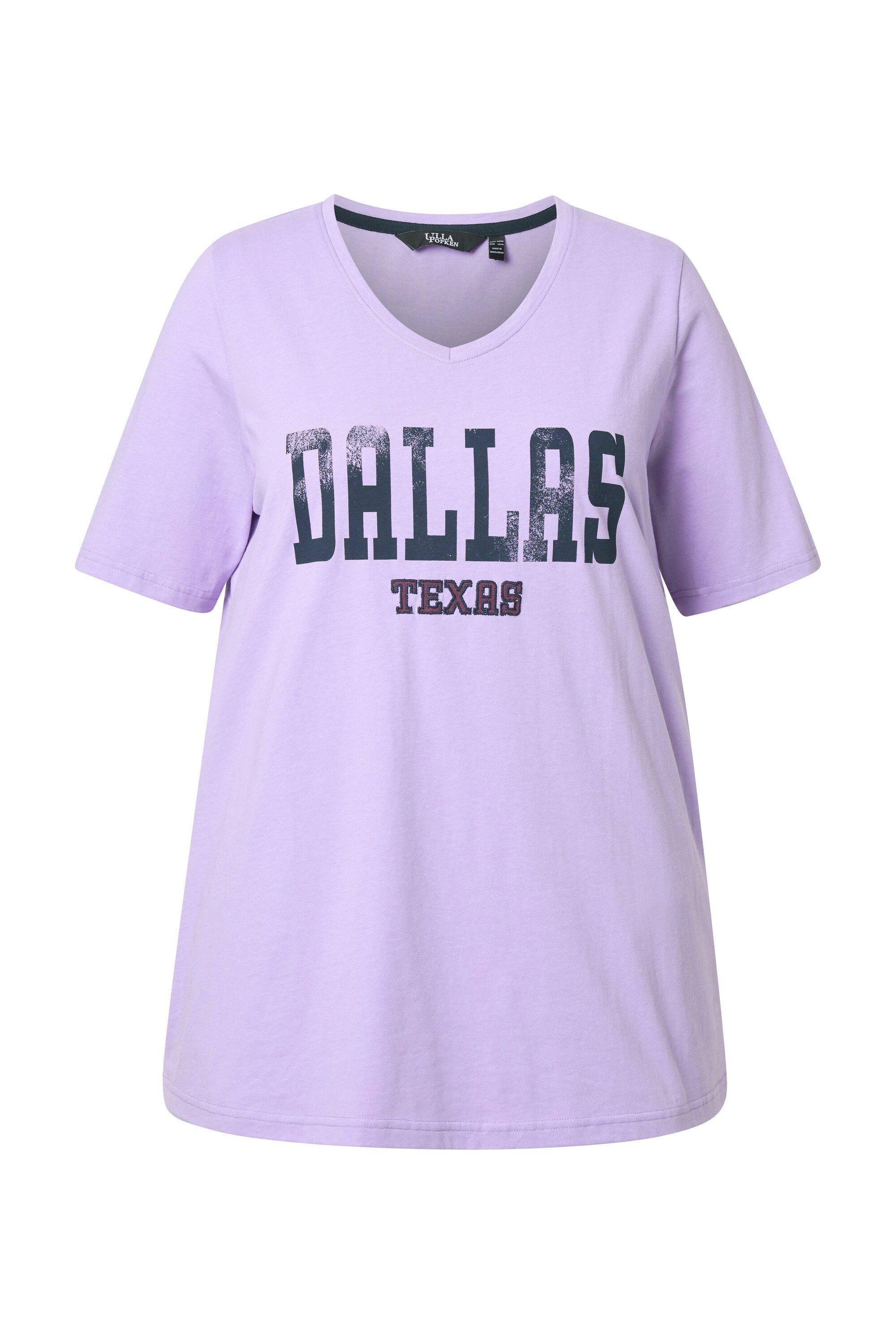 Ulla Popken T-Shirt T-Shirt Schriftdruck A-Linie günstig online kaufen