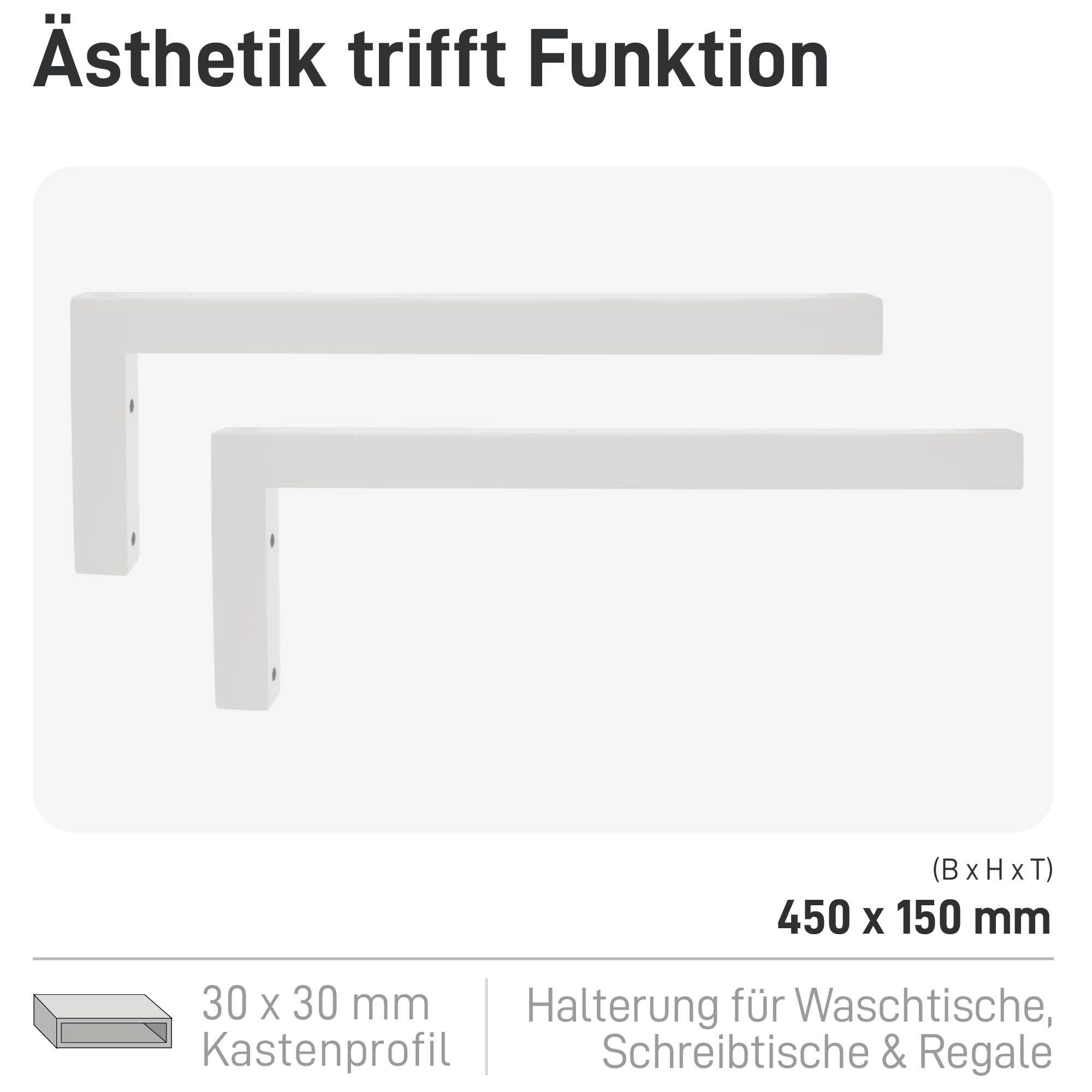Natural Goods Berlin Wandregalhalter Wandkonsole WINKEL, 2-tlg., Regalhalterung, Winkelkonsole, Wandregal, Winkelträger