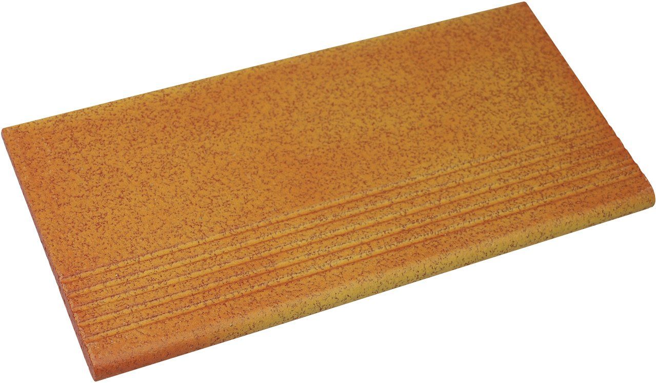 Ammonit Keramik Bodenfliese Treppenfliese Spaltplatte 24 x 11,5 cm, Steinzeug, Rot