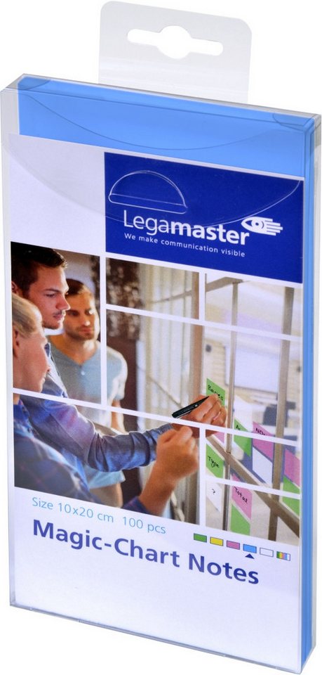 Thumbnail - LEGAMASTER Moderationskoffer Magic-Chart Notes 10x20cm VE=100 Stück blau.