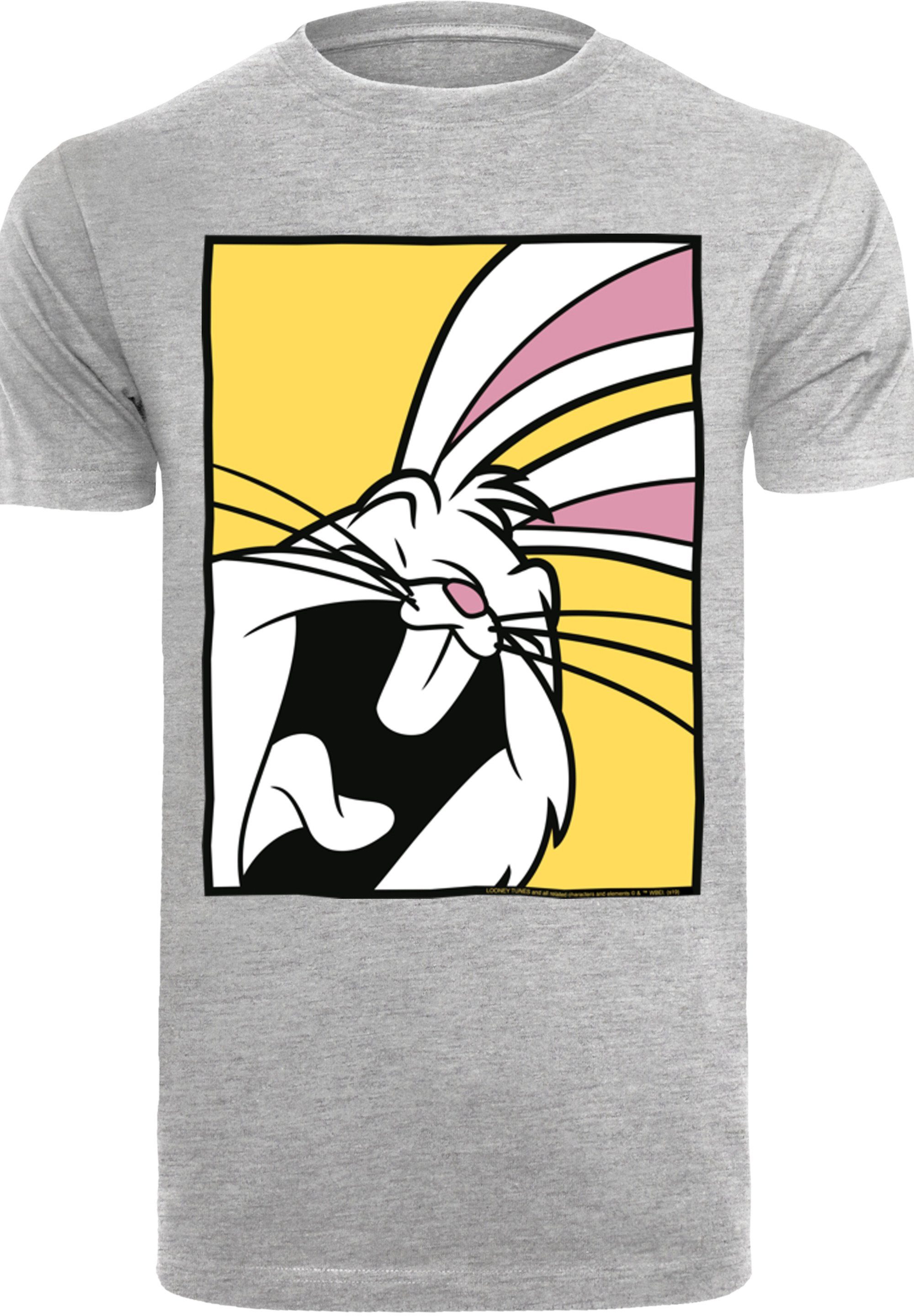F4NT4STIC Kurzarmshirt Herren Looney Tunes Bugs Bunny Laughing with T-Shirt Round Neck (1-tlg) heathergrey