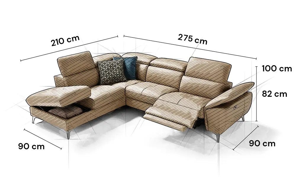 moebeloutlet.de Ecksofa Moebeloutlet.de–Italienisches Ledersofa mit Relaxfu günstig online kaufen