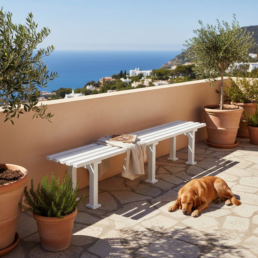 PROREGAL® Gartenbank KUBA aus Kunststoff Parkbank Sitzbank Garten Balkon Terrasse