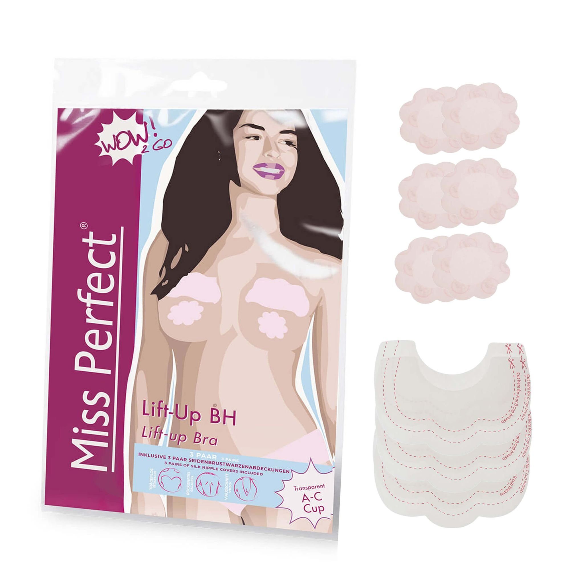 Miss Perfect Klebe-BH W2G100056 Selbstklebender Papierfolien BH und Lift-up BH rückenfrei & unsichtbar