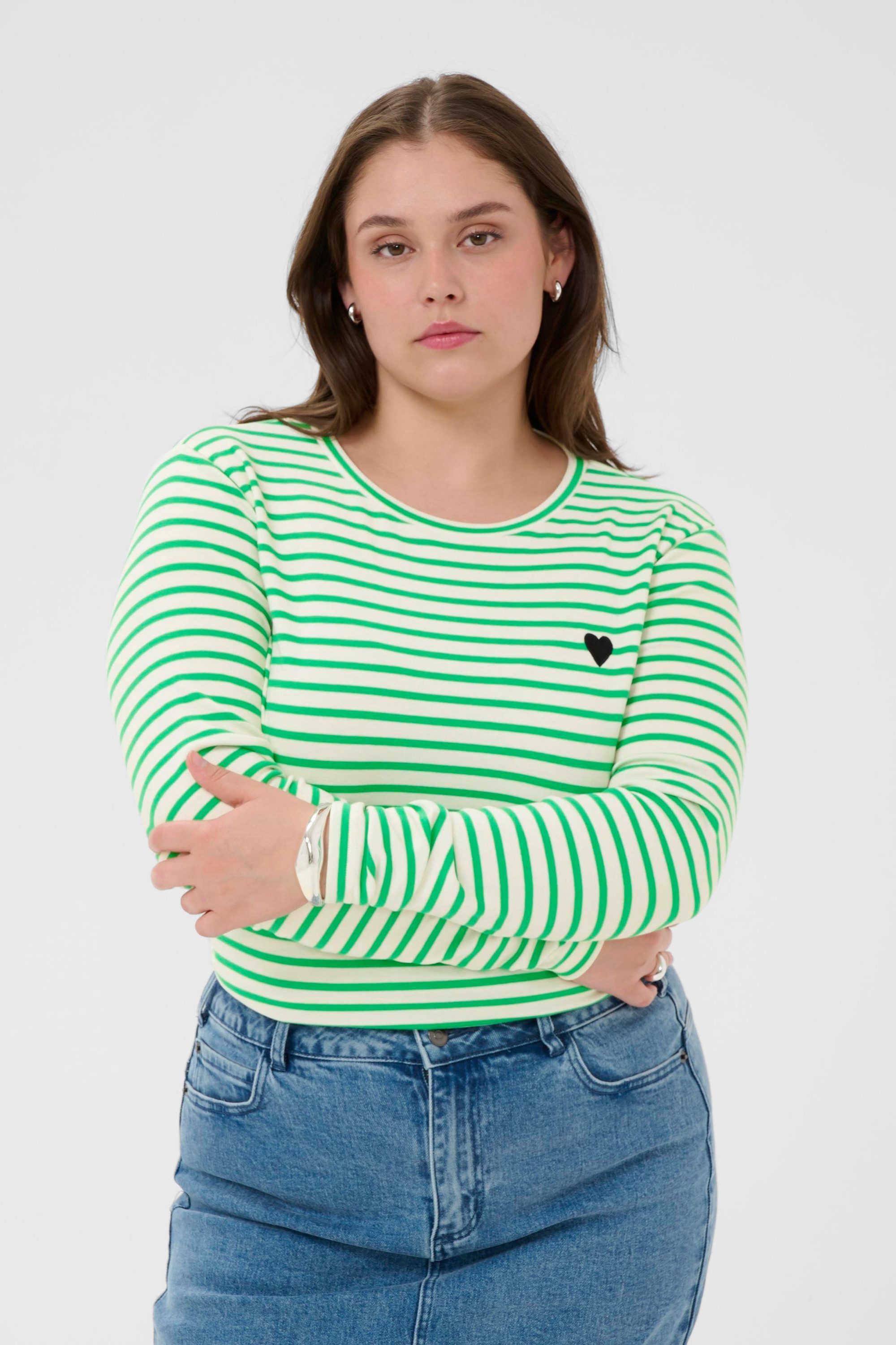KAFFE Curve Langarmbluse Langarm-Shirt KClia Große Größen