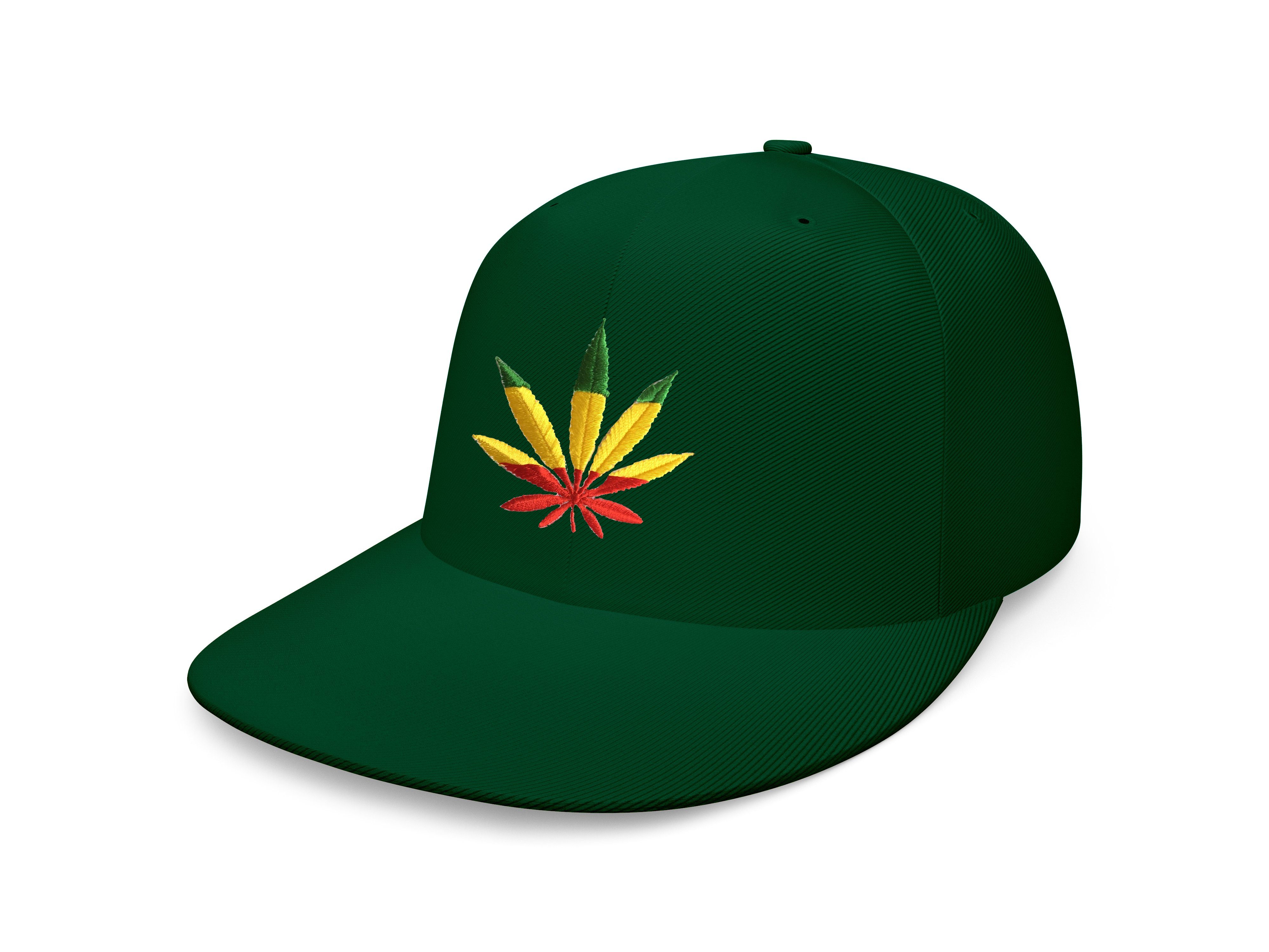 Blondie & Brownie Beanie Unisex Erwachsene Cannabis Reggae Jamaica Gras Patch Stick Flaschengrün