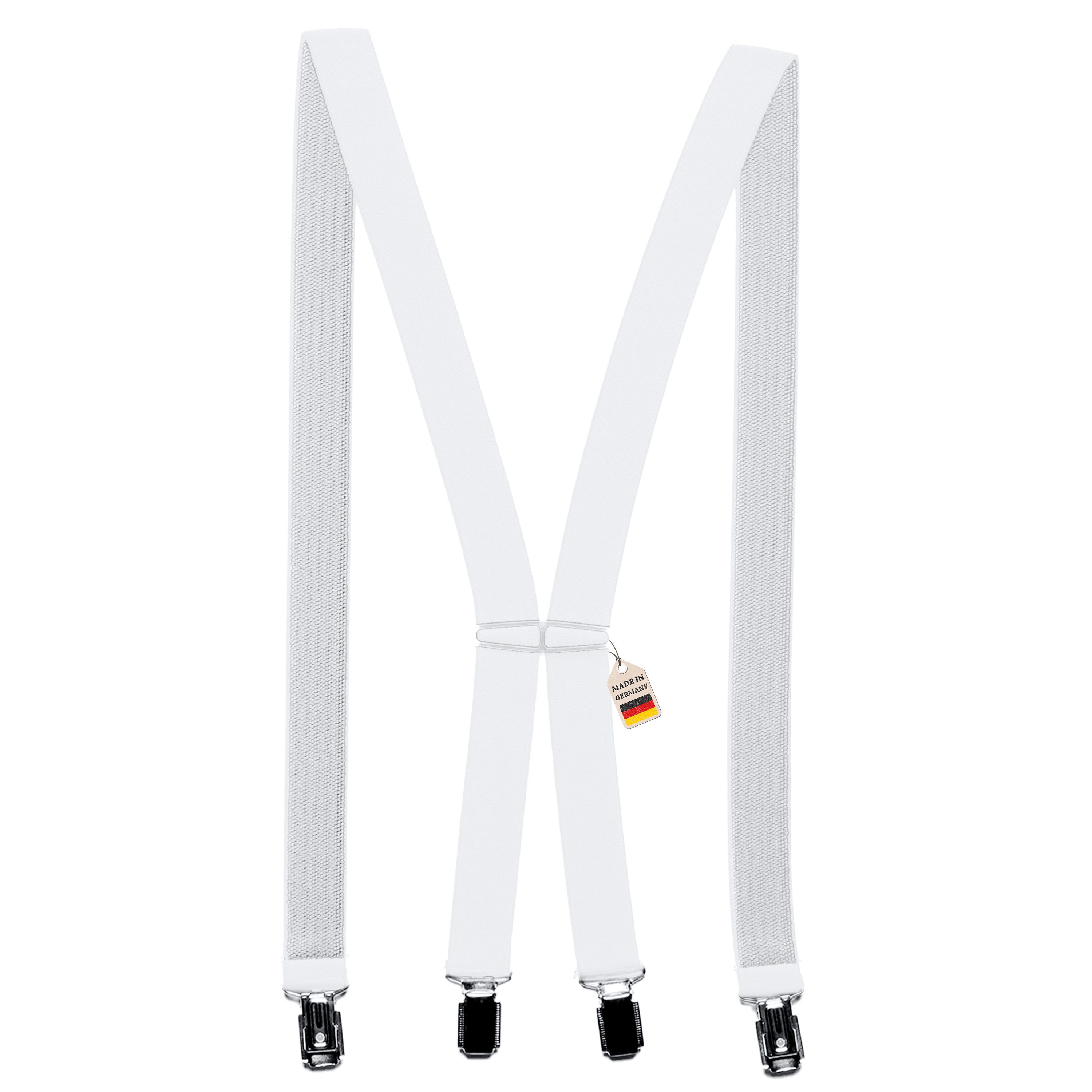 ZUKUNFTSENKEL Hosenträger Schmaler Hosenträger - Sicherer Halt Damen & Herren 2,5cm X-Form (Für Damen und Herren) 4 Starke Clips, Deutsche Herstellung, Elastisch