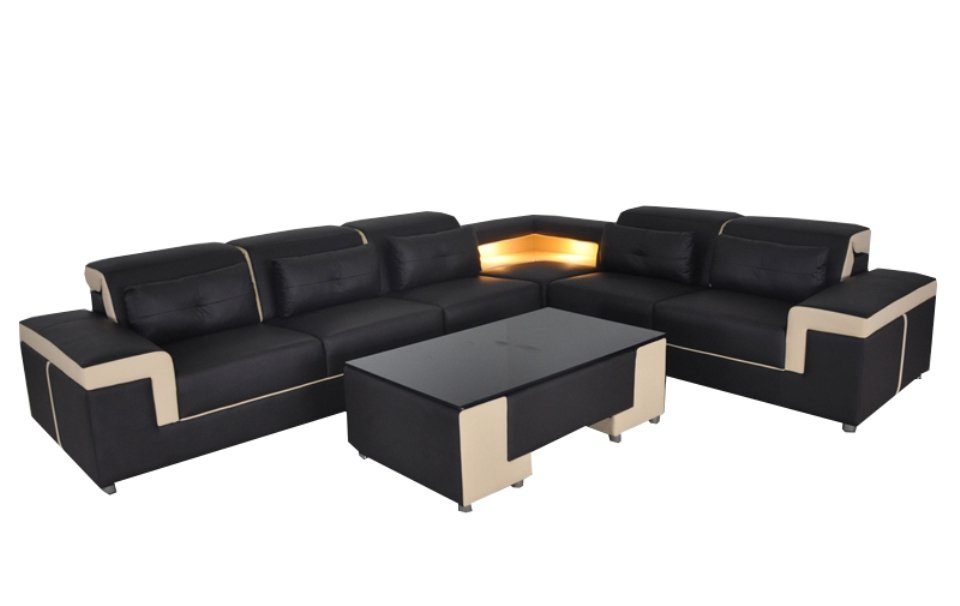 Couchen L Leder Sofa Ecke Wohnlandschaft Ecksofa Form Sofas XXL Couch Modern JVmoebel