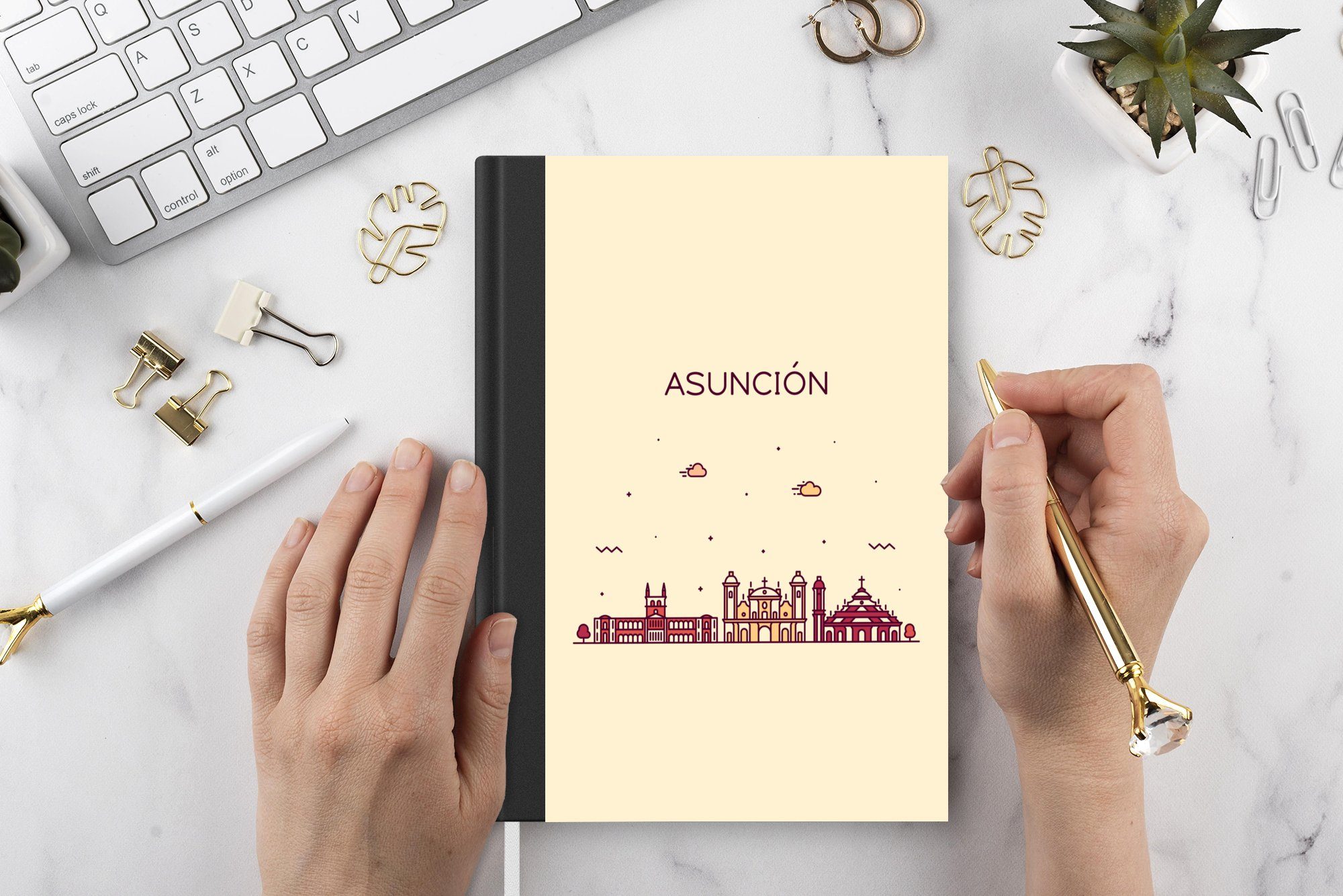 Asunción 98 Seiten, Skyline Tagebuch, Haushaltsbuch Journal, - MuchoWow A5, Notizbuch - Notizheft, Merkzettel, Lateinamerika,