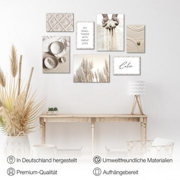 Novart Wandbild Wandbilder Wohnzimmer Boho Natur AUFHÄNGFERTIG 100x70 cm, Love, made in Germany