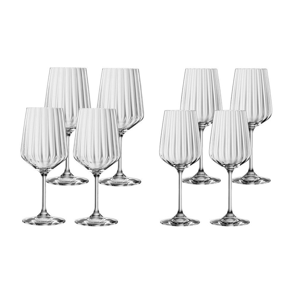 Weinglas Spiegelau Lifestyle 4x Rotwein + 4x Weißwein Gläser