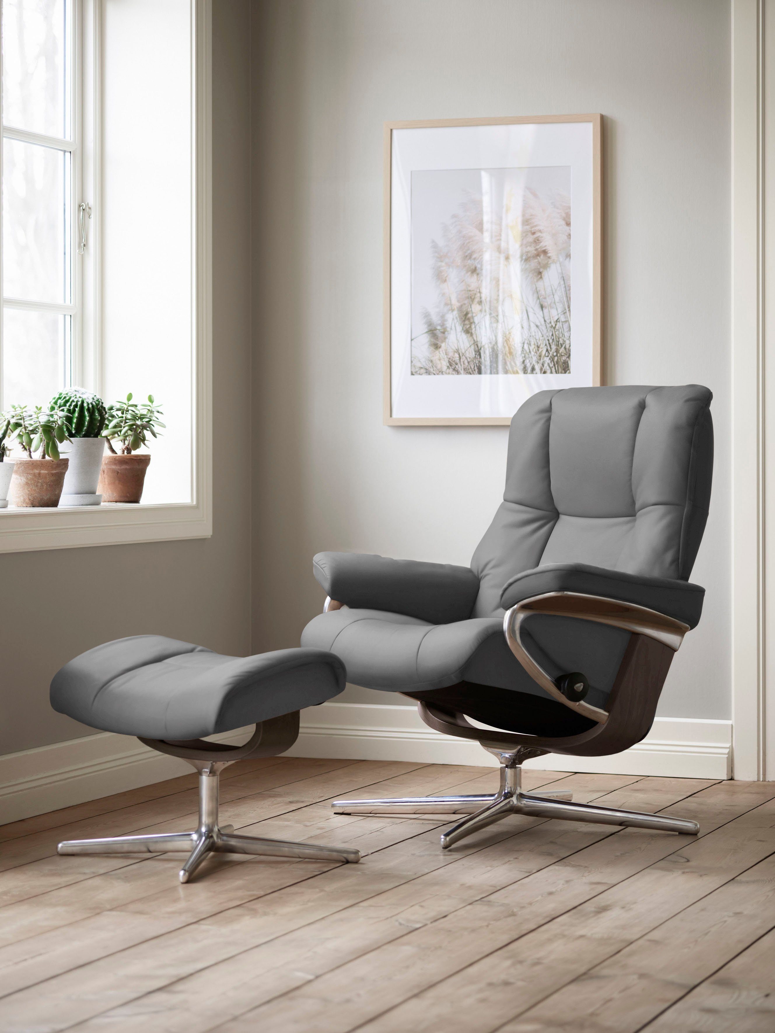 Stressless® Fußhocker Mayfair, mit Cross Base, Größe S, M & L, Holzakzent Wenge