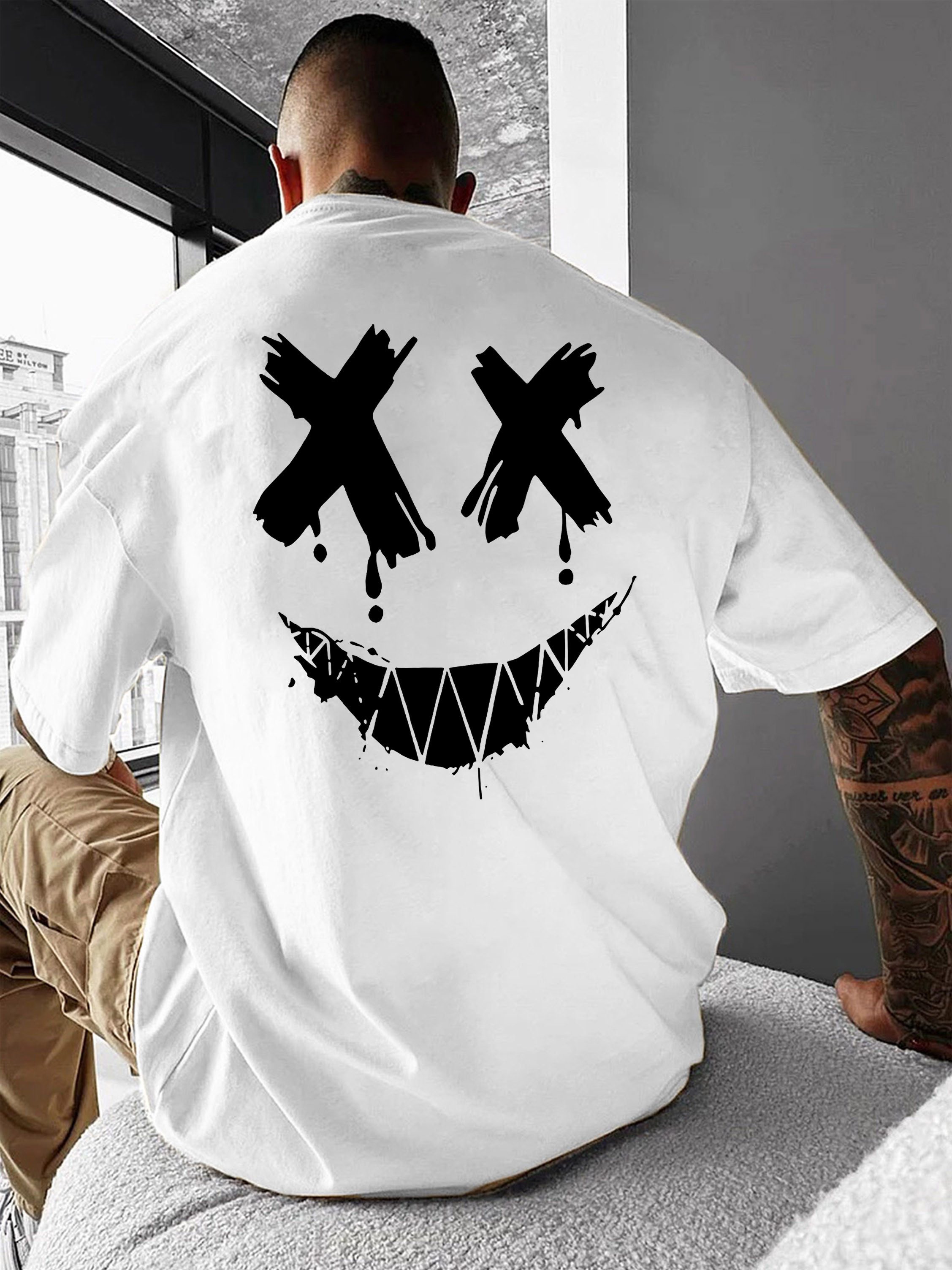 RMK T-Shirt Herren Shirt Sommer Basic Smile Smiley Emoticon 100% Baumwolle