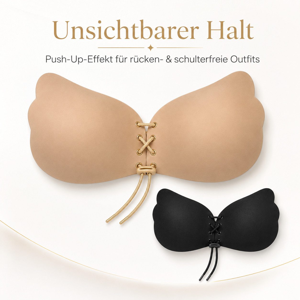 Diyarts Set: Push-up-BH (Revoltionärer trägerlose Klebe-BH, 2-tlg., Trägerlose Push Up BH) Ultimativer Komfort, Klebstofffrei, Wiederverwendbar & Stilvoll