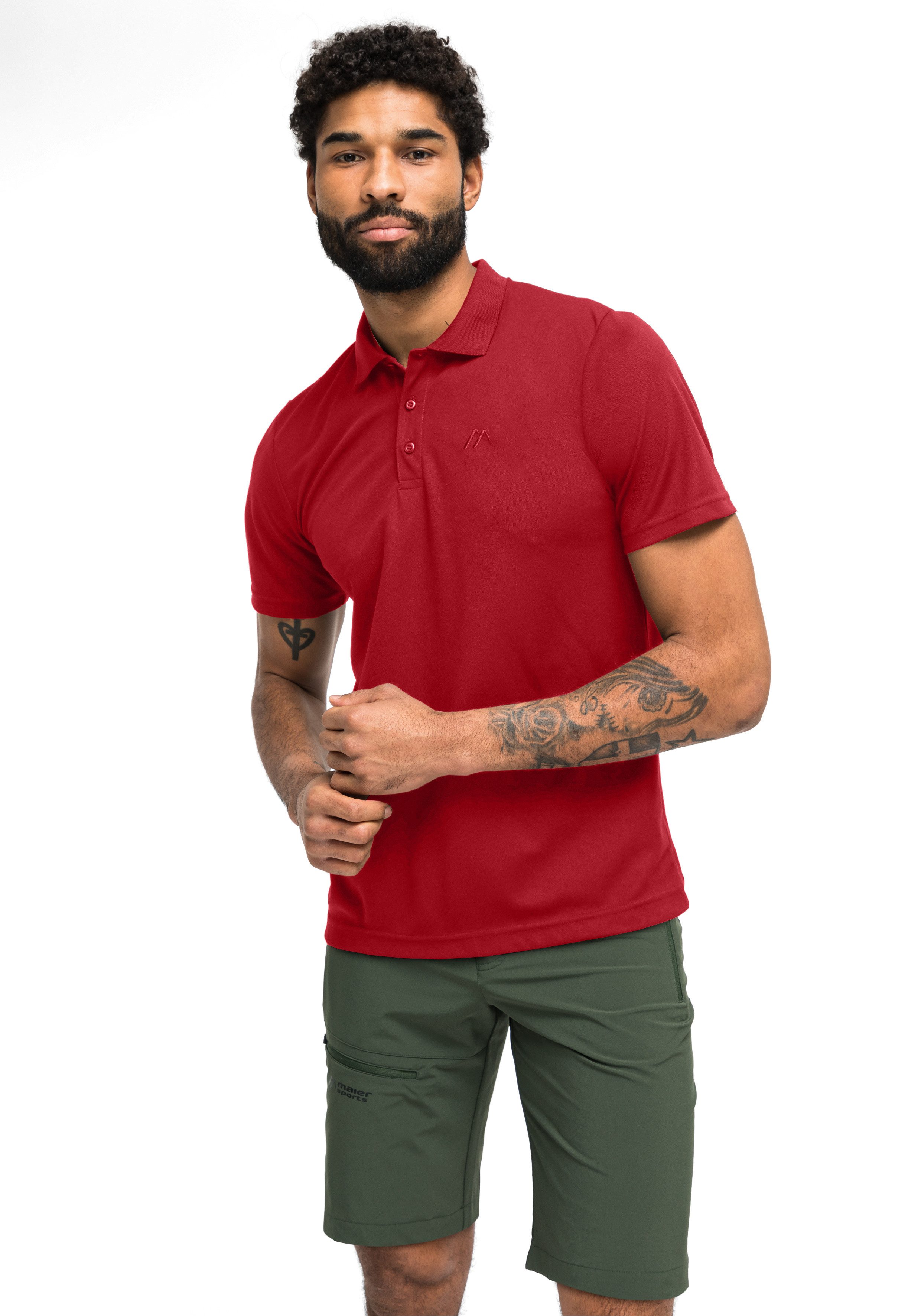 Maier Sports Poloshirt Ulrich Herren Polo kurzarm, leichtes Shirt, Funktionsshirt mit Kragen Reg Fit