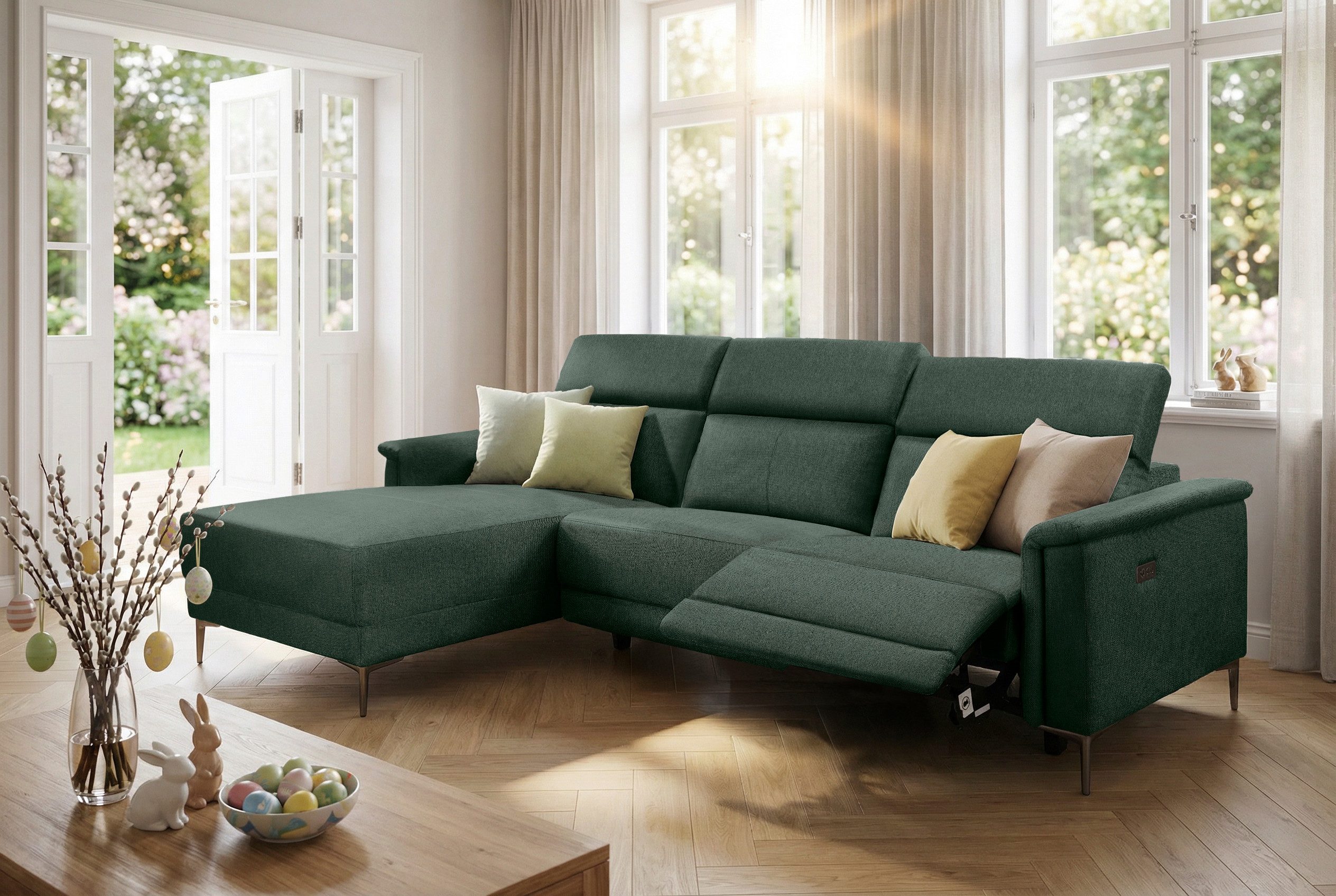 OTTO home Ecksofa LUND, L-Form, 261cm, man. o. elektr. Relaxfunktion (mit USB-A), und Kopfteilverstellung