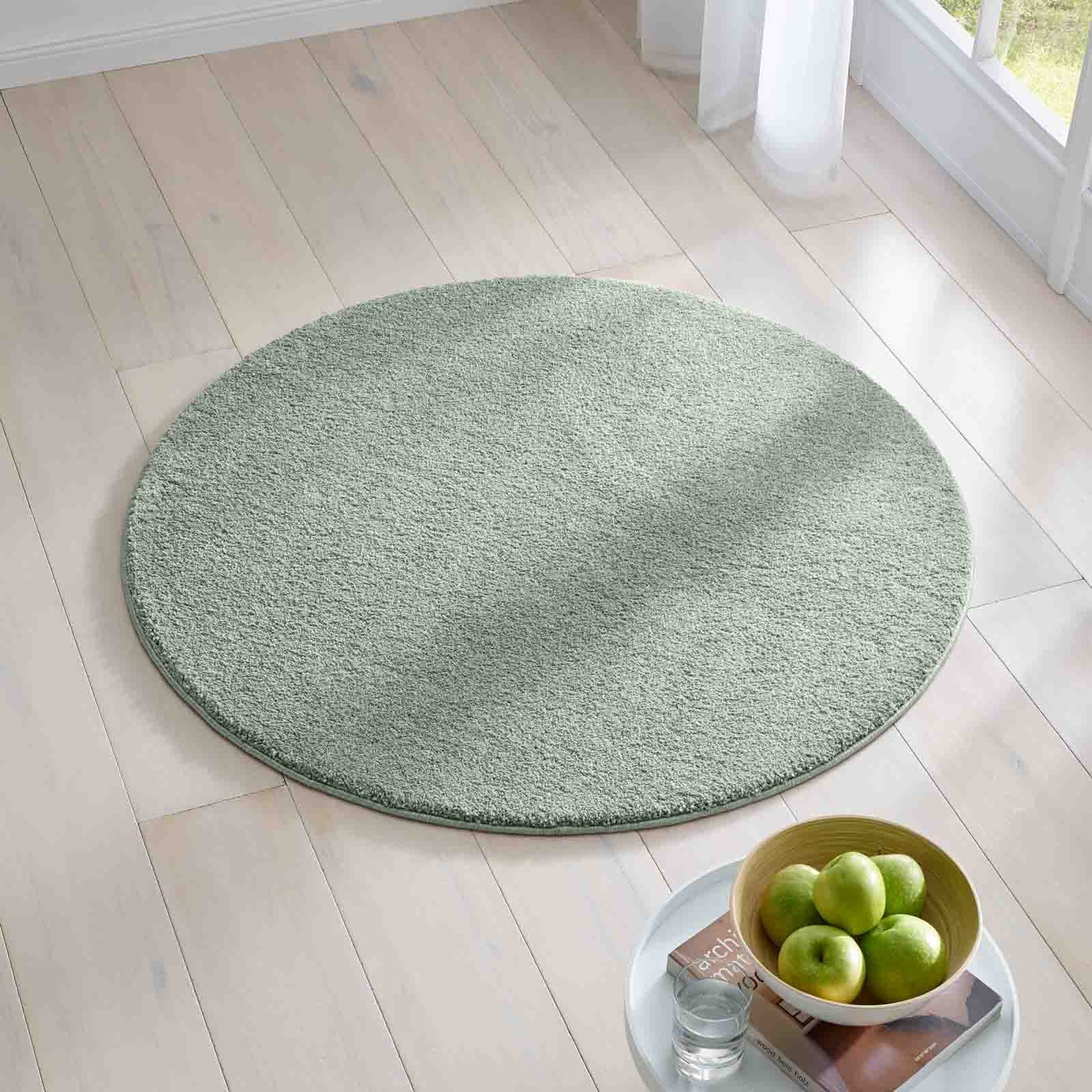 TaCa Home Teppich Kurzflor-Frisee-Teppich, rund, Höhe: günstig online kaufen