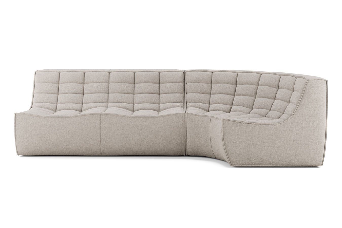 Ethnicraft Big-Sofa Sofakombination N701 Stoff beige