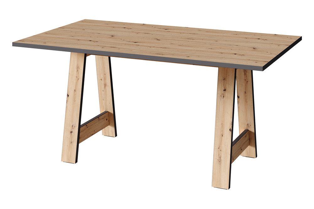 riess-ambiente Esstisch LOFT 160cm natur · eckiger Esszimmertisch mit Tischbeinen in A-Form (Einzelartikel, 1-St), Eichen-Design · 6 Personen · Scandinavian Des – Bild 4 von 5