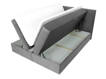MIRJAN24 Boxspringbett Rebos (Lattenrost, Kopfteil und Matratze + Topper), mit zwei Bettkästen für die Bettwäsche