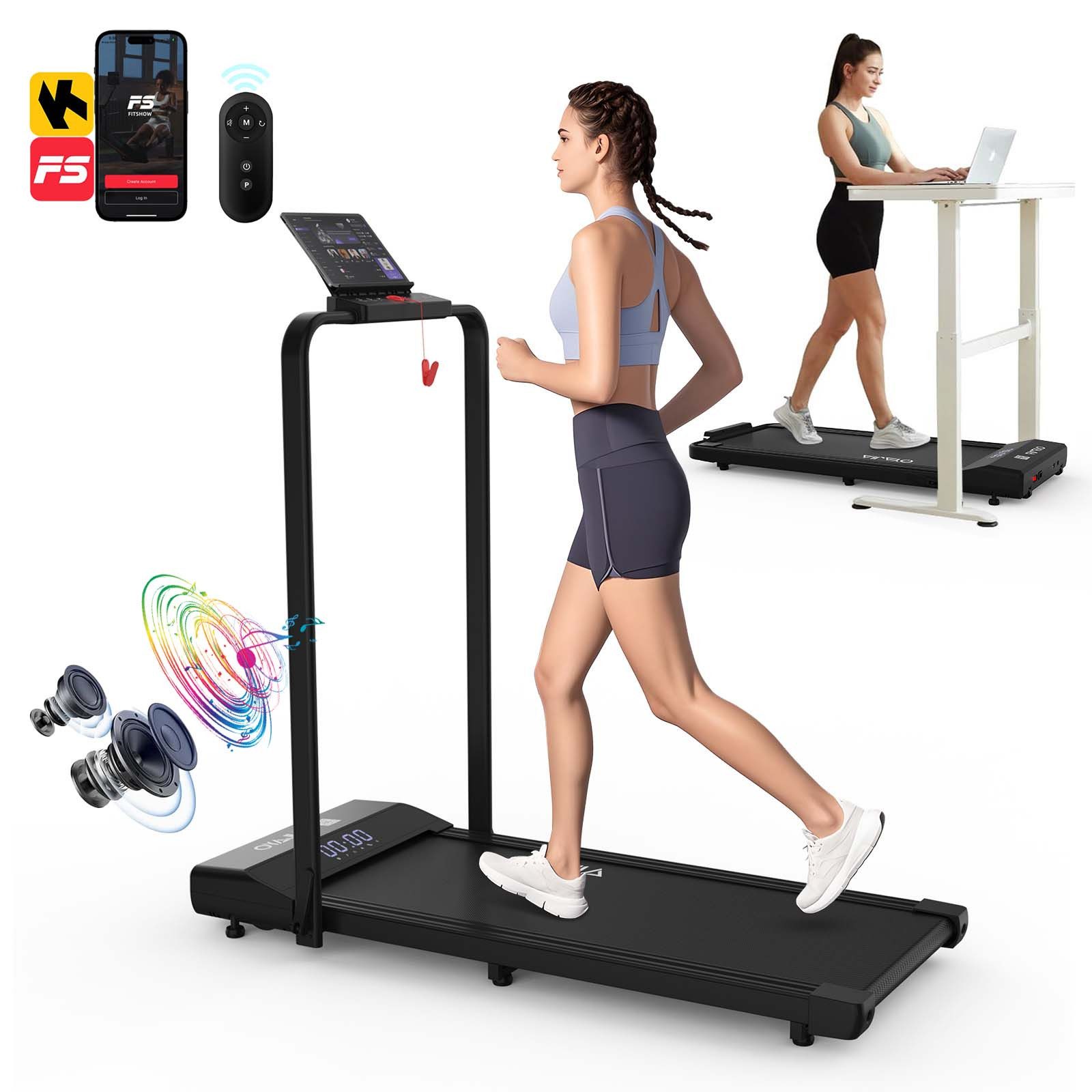 WILGOON Laufband Laufband klappbar bis 120kg – Fitnessgerät mit Bluetooth & LED (Nur 12,2 cm flach zur platzsparenden Aufbewahrung, Bluetooth und LED-Display für das Training zu Hause), Bis 120 kg belastbar, mit Sicherheitsschlüssel