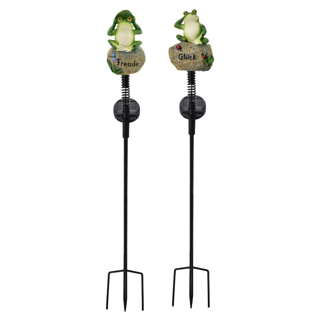abc HOME LED Gartenleuchte Frösche, 2er Set, LEDs, Solarpanel, Lichtsensor