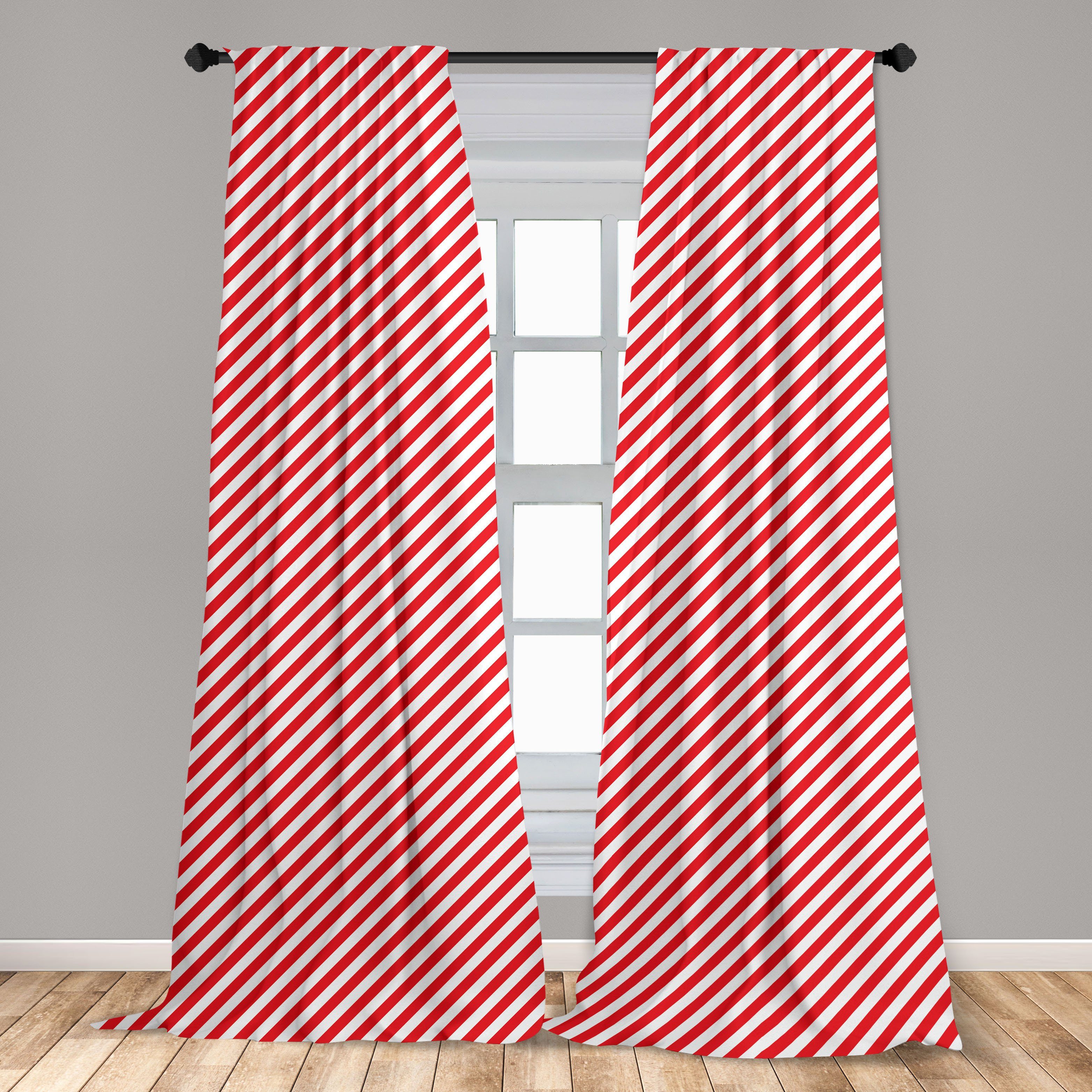 Diagonal Zuckerstange Dekor, Vorhang für Wohnzimmer Abakuhaus, Schlafzimmer Lines Red Microfaser, Gardine