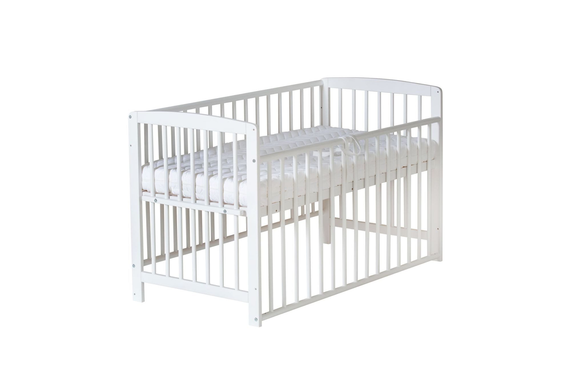 Schardt Beistellbett Beistellbett Micky weiß 60x120 cm, stufenlos höhenverstellbar, herausnehmbare Schlupfstäbe