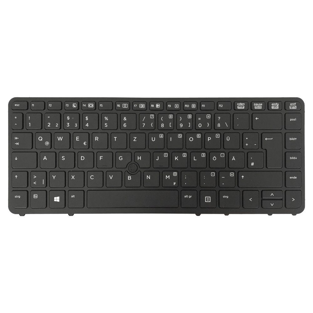 Trade-Shop Ersatzteil passend für HP HP ZBook 14, 15U G2 Tastatur (Tasten: Deutsch, QWERTZ / Farbe: Schwarz / mit Trackpoint und Rahmen)