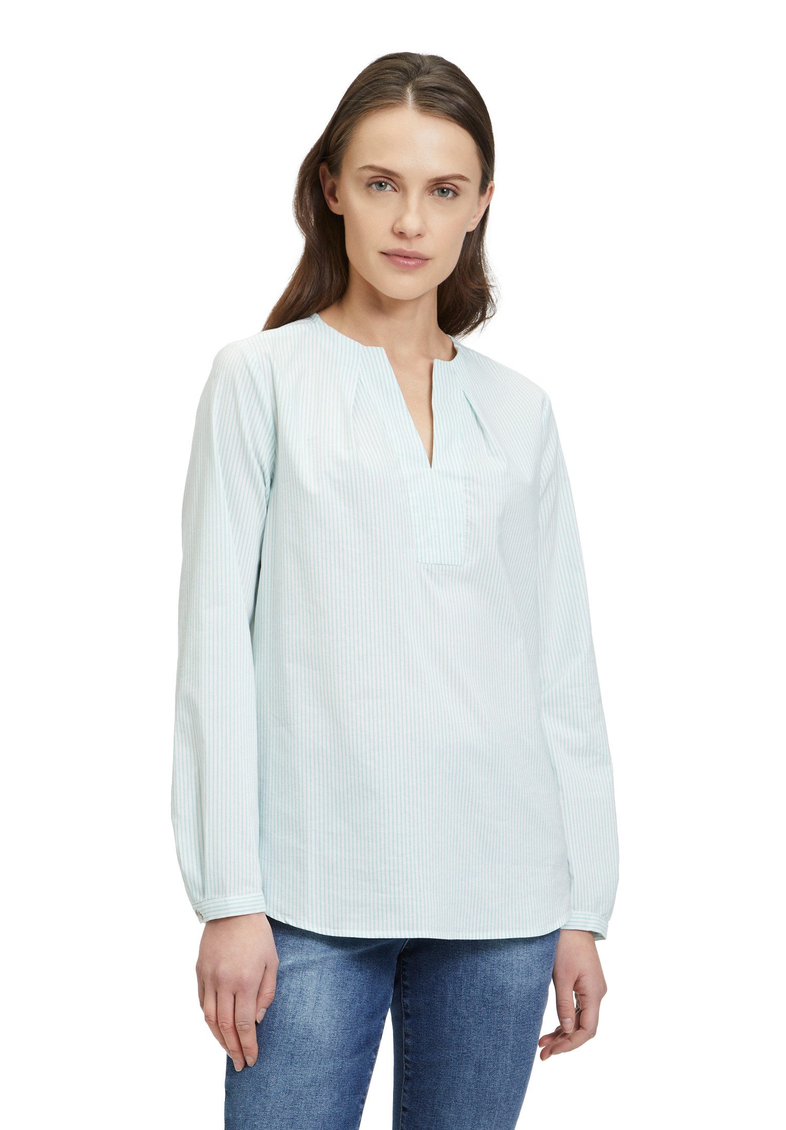 Klassische Bluse Cartoon Streifenbluse langarm