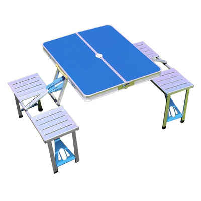 TWSOUL Sitzgruppe Outdoor-Camping-Klapptisch und Stühle-Set, (Ein Tisch mit VieraStühlen), Enthält einen Tisch (87 x 67 cm) + vier Stühle, Aluminiumlegierung