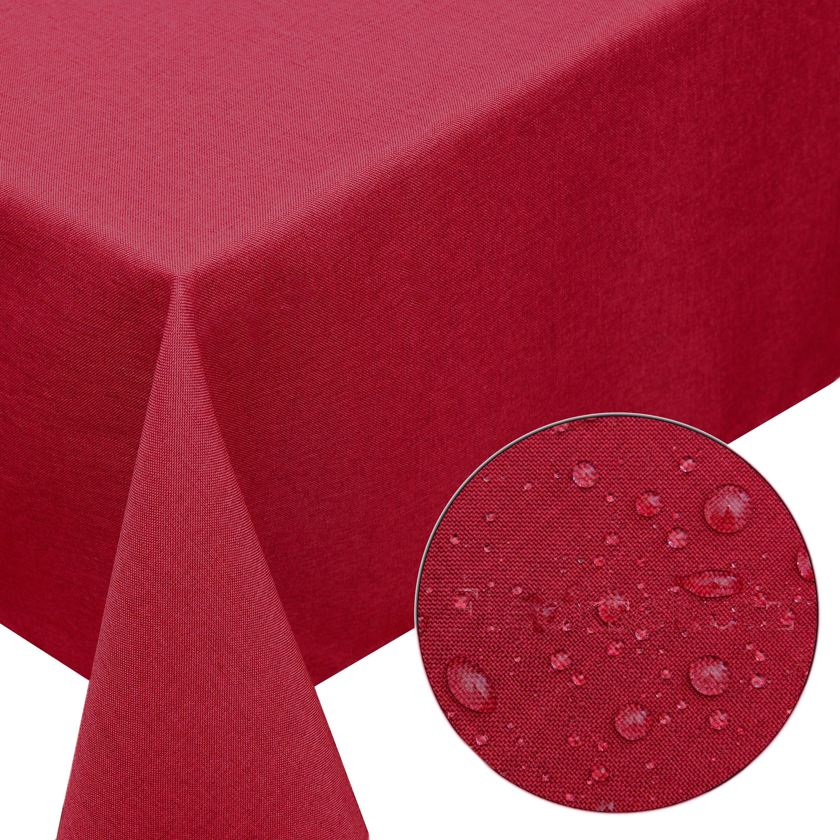 Melody Gartentischdecke Leinen-Optik Tischdecke abwaschbar mit Fleckschutz, 110 x 110 cm eckig Textil-Gewebe fleckabweisend