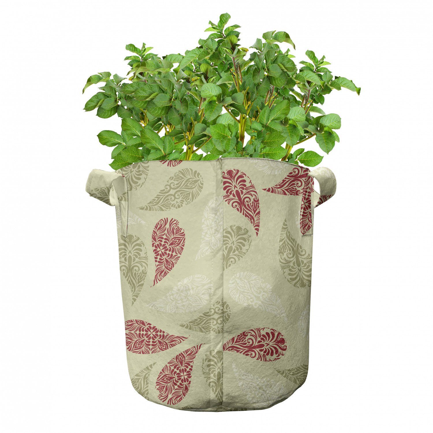 Stofftöpfe Abakuhaus mit für Pflanzkübel Griffen Blumenblatt-Muster Paisley Pflanzen, hochleistungsfähig