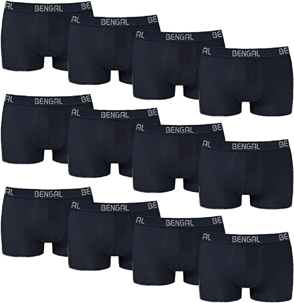 BENGAL Boxershorts BENGAL Retro Boxershorts aus Baumwolle - 12er Pack (12er Pack) doppelt genäht