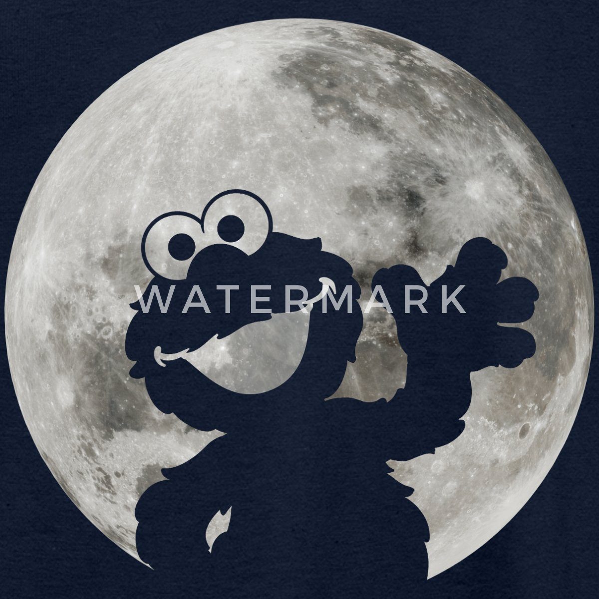 Spreadshirt T-Shirt Sesamstraße Elmo Im Vollmond Teenager T-Shirt (1-tlg)