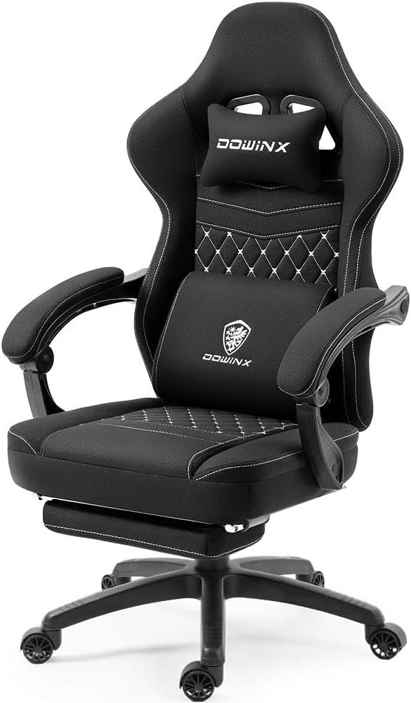 Gaming-Stuhl Fußstütze Stuhl Sitz), Mit Sessel mit (Ergonomischer Ergonomischer Taschenfederkissen Burostuhl,Schreibtischstuhl Gaming Dowinx Verstellbarer