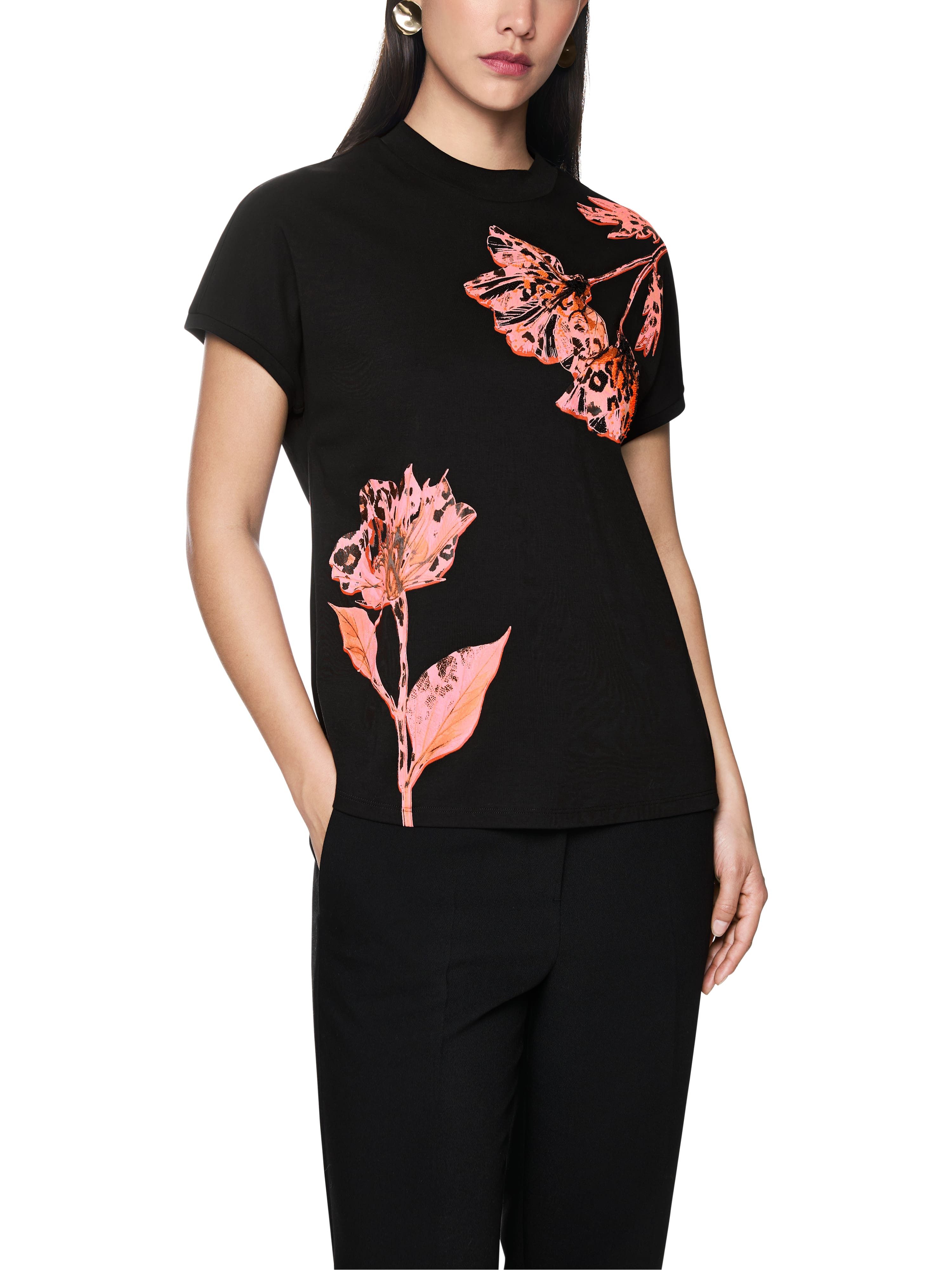 Marc Cain T-Shirt Feminine Rigour Premium Damenmode floraler Print, mit Per günstig online kaufen