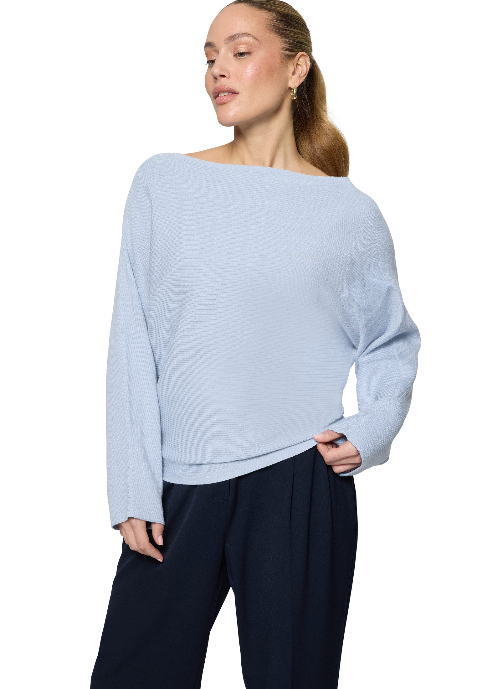 Zero Strickpullover Damen mit U-Bootausschnitt (1-tlg) Plain/ohne Details
