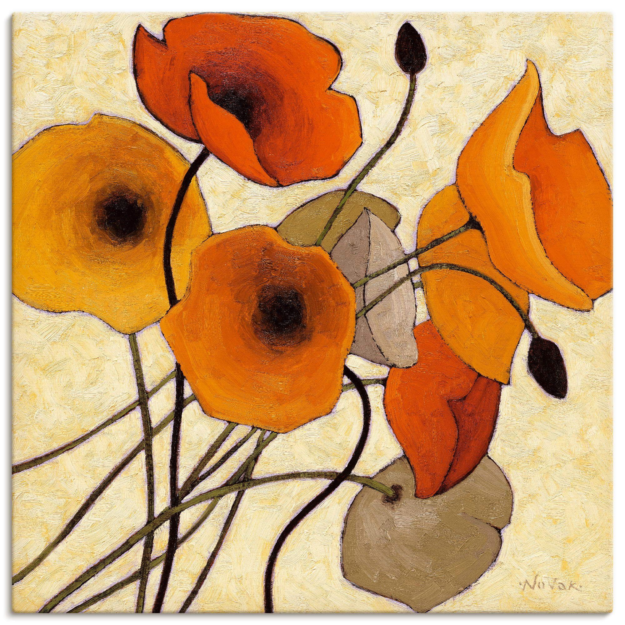 Artland Leinwandbild Kürbismohn II, Blumen (1 St), auf Keilrahmen gespannt