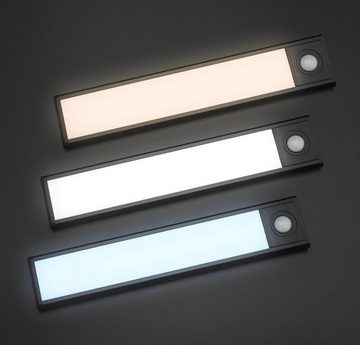 PRECORN Schrankleuchte 2er Set LED Schranklicht Lichtleiste 20cm USB wiederaufladbar schwarz
