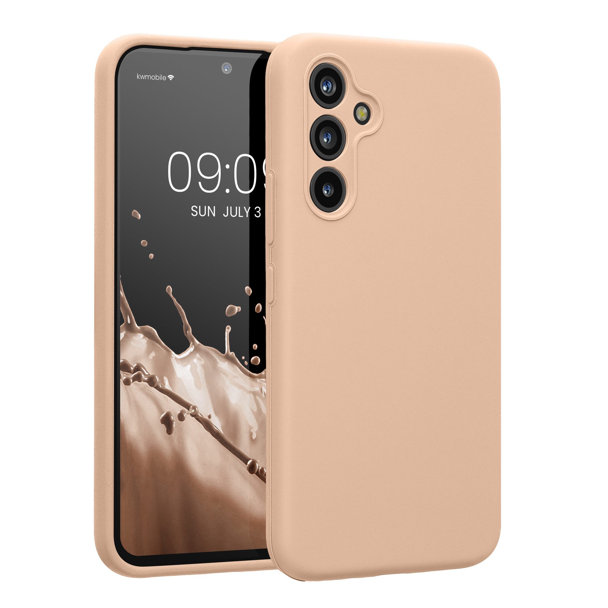kwmobile Handyhülle Hülle für Samsung Galaxy A54 5G, Hülle Silikon gummiert - Handyhülle - Handy Case in Pastell Pfirsich