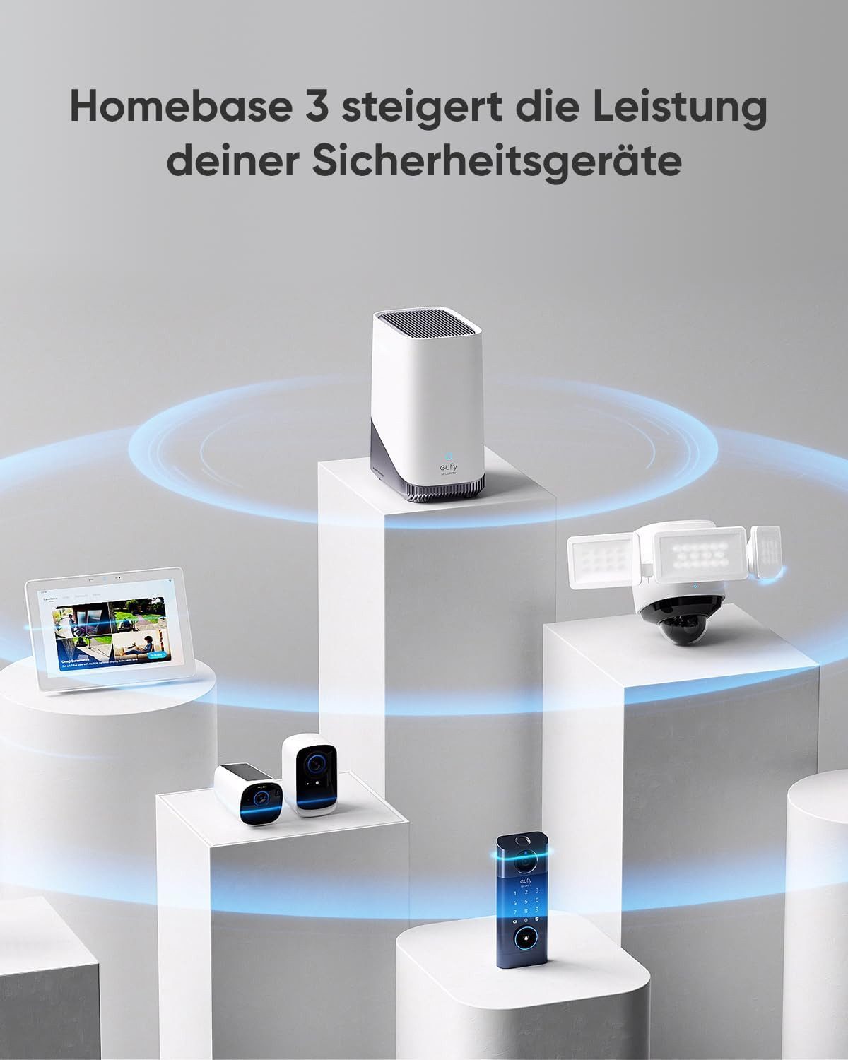 eufy Security Überwachungskamera HomeBase 3 S380 (1*eufy S380, Erweiterbarer lokaler Speicher, BionicMind)