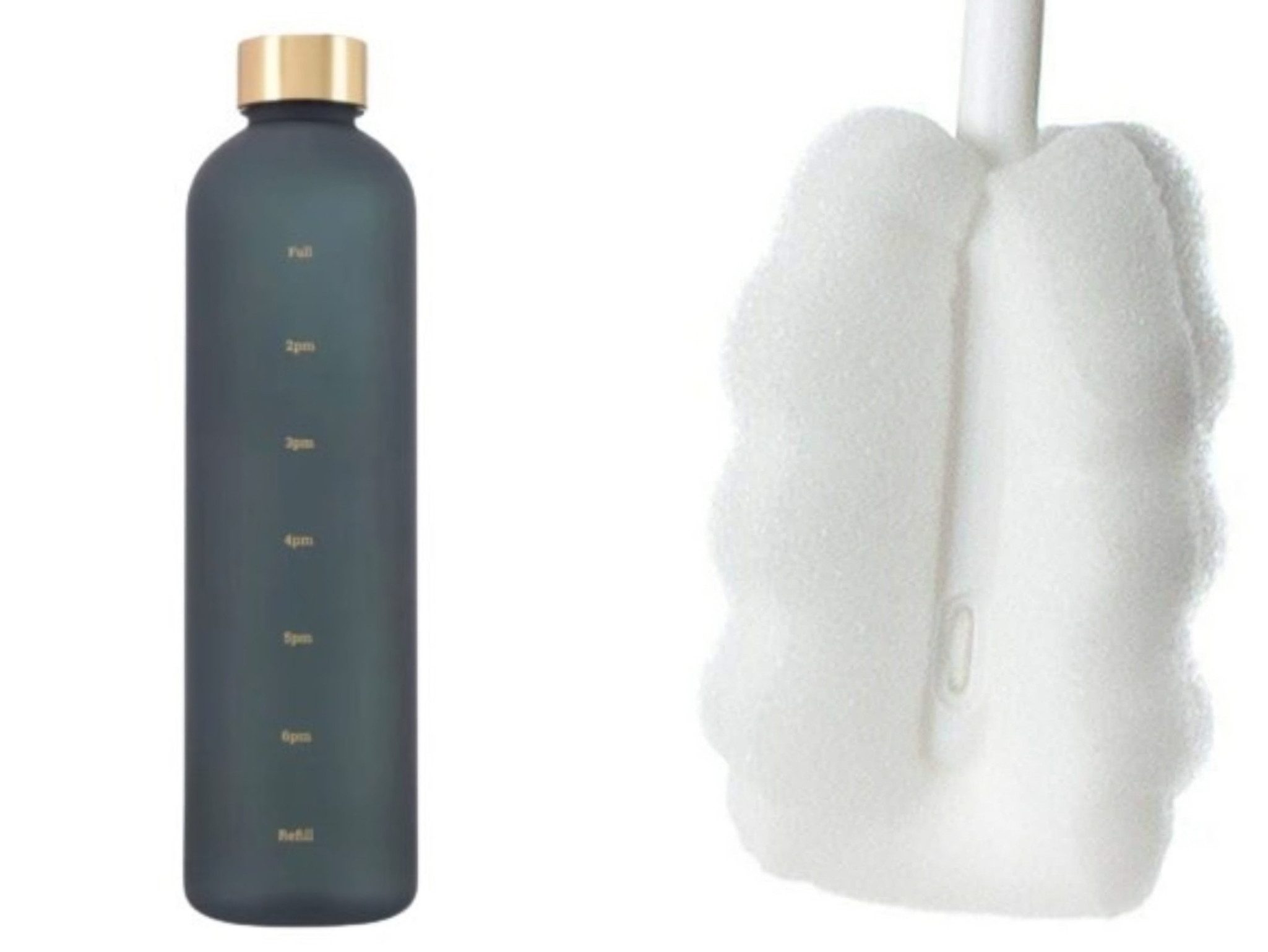 Botells Trinkflasche Wasserflasche 1Liter, Tageszeit-Skala, leicht auslaufsicher, edel, Kohlensäure geeignet, Schule, Beruf, Sport, Freizeit
