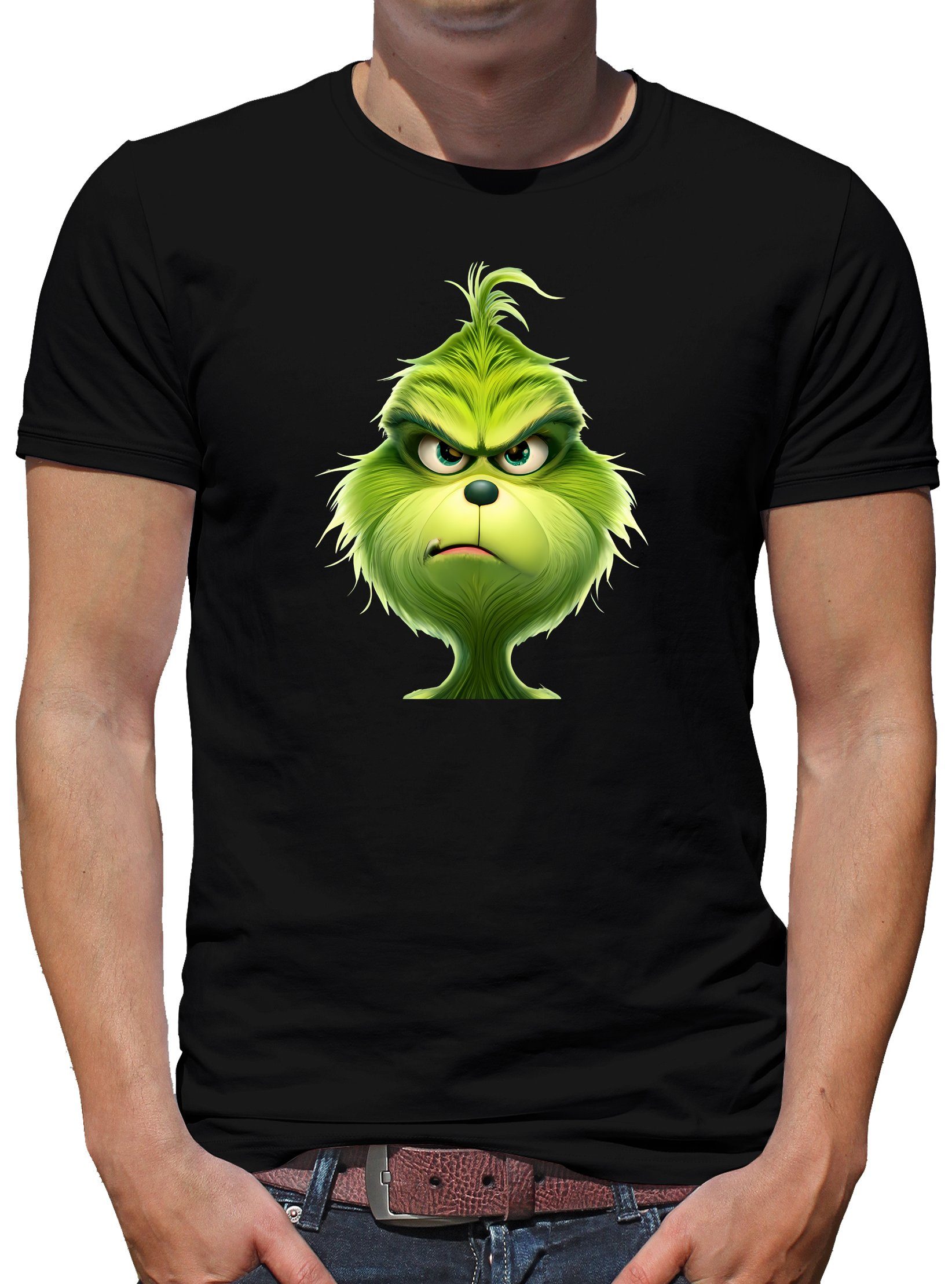 TShirt-People Felpa Con Cappuccio Grinch Unisex - 100% Cotone, Nero, Taglia M - Stampa Originale