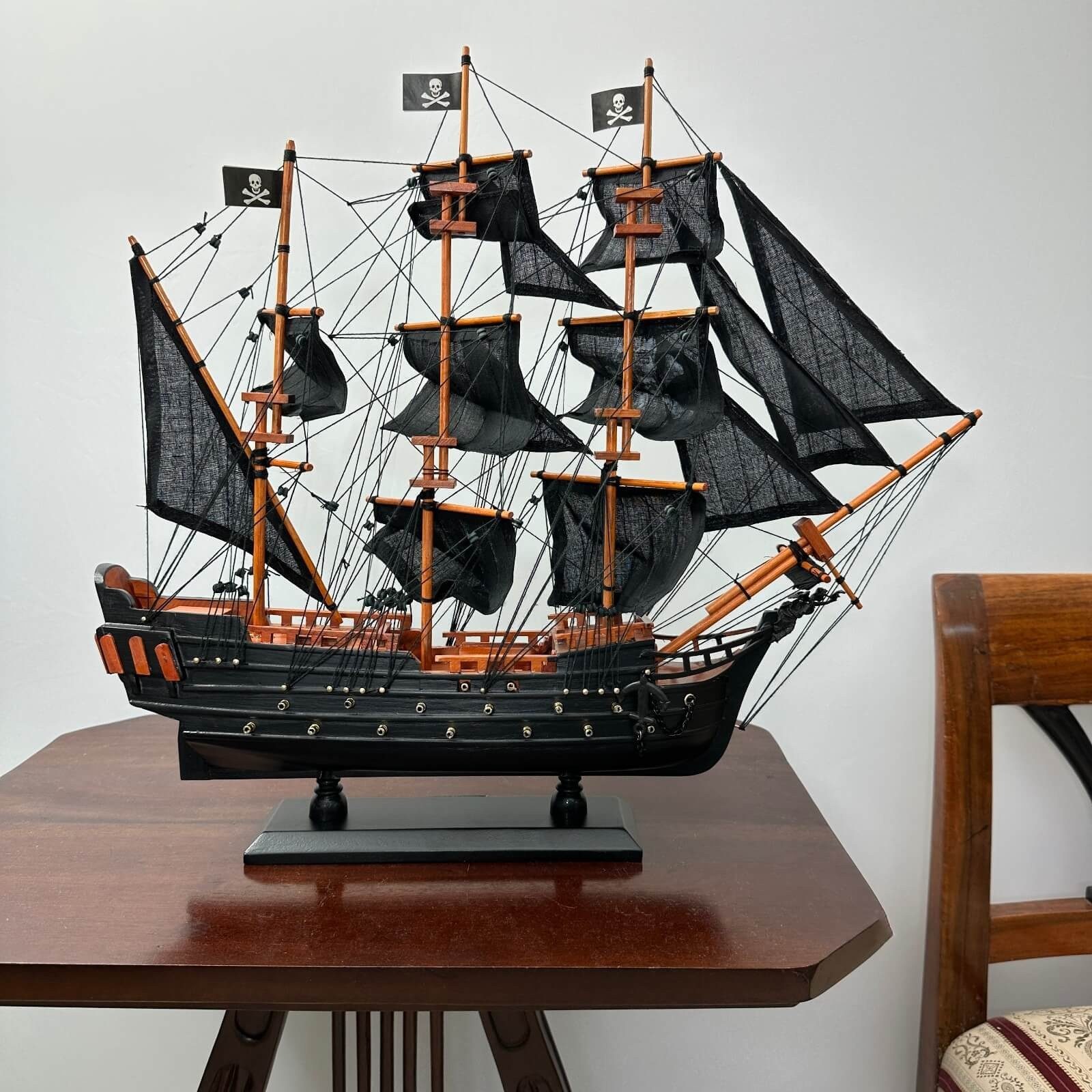 Aubaho Dekoobjekt Modellschiff Piratenschiff Piraten Holz Schiffsmodell Schiff Pirat kei – Bild 5 von 5