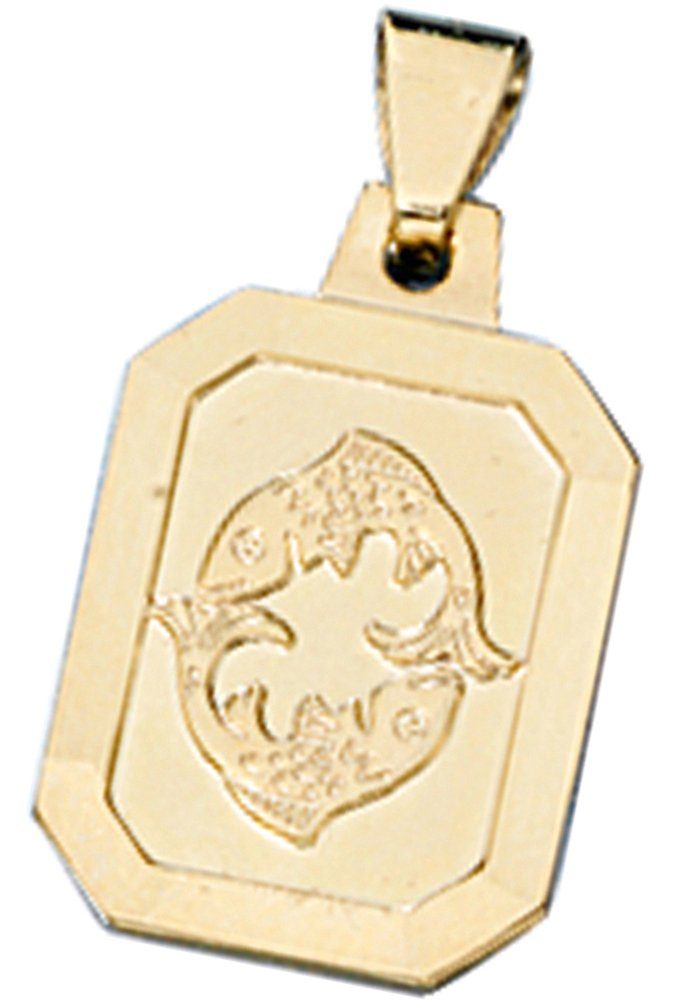 JOBO Sternzeichenanhänger Sternzeichen Fische, 333 Gold, Höhe ca. 14,7 mm,  Breite ca. 9,2 mm, Tiefe ca. 0,5 mm