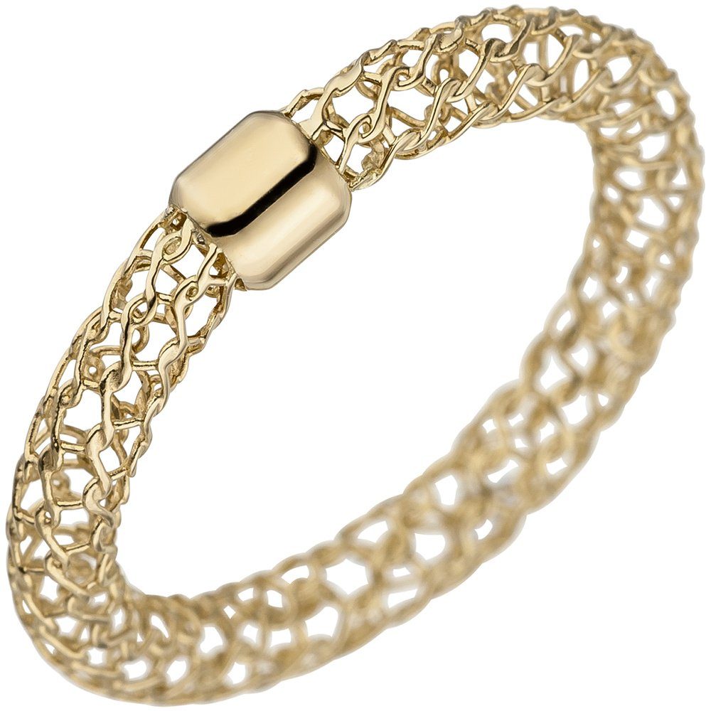 Schmuck Krone Goldring Ring 3,2x3mm aus 750 Gelbgold mit Muster, Gold 750