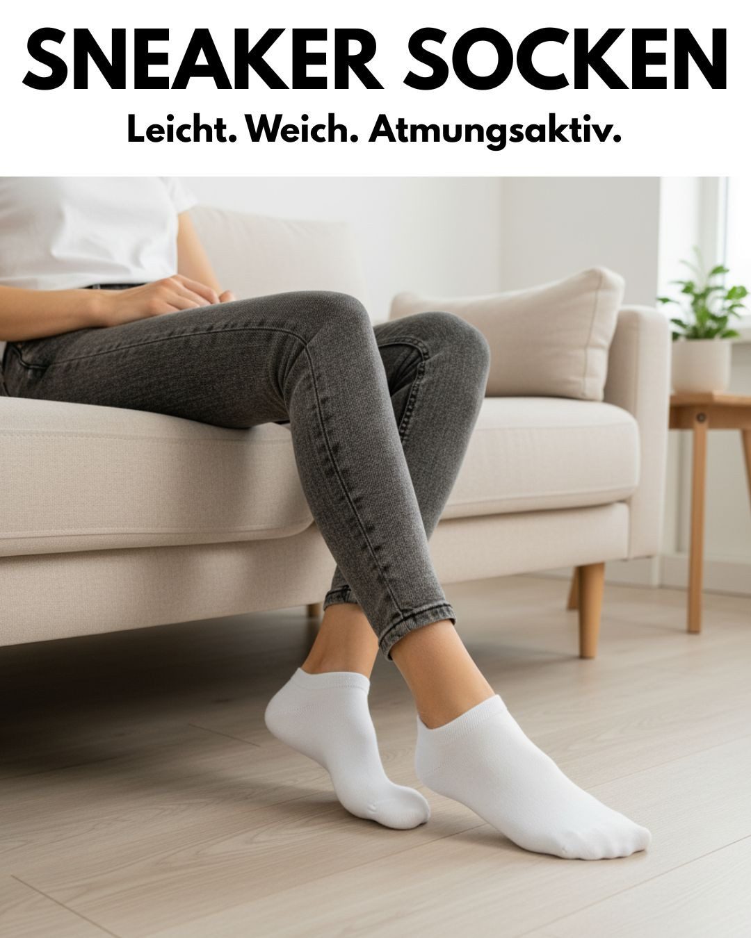 sockenkauf24 Sneakersocken Premium Sneaker Socken Herren & Damen mit Komfortbund ohne Gummidruck (Weiß, 10-Paar, 47-50) atmungsaktive gekämmte Baumwolle, ohne Naht, Exclusive Line