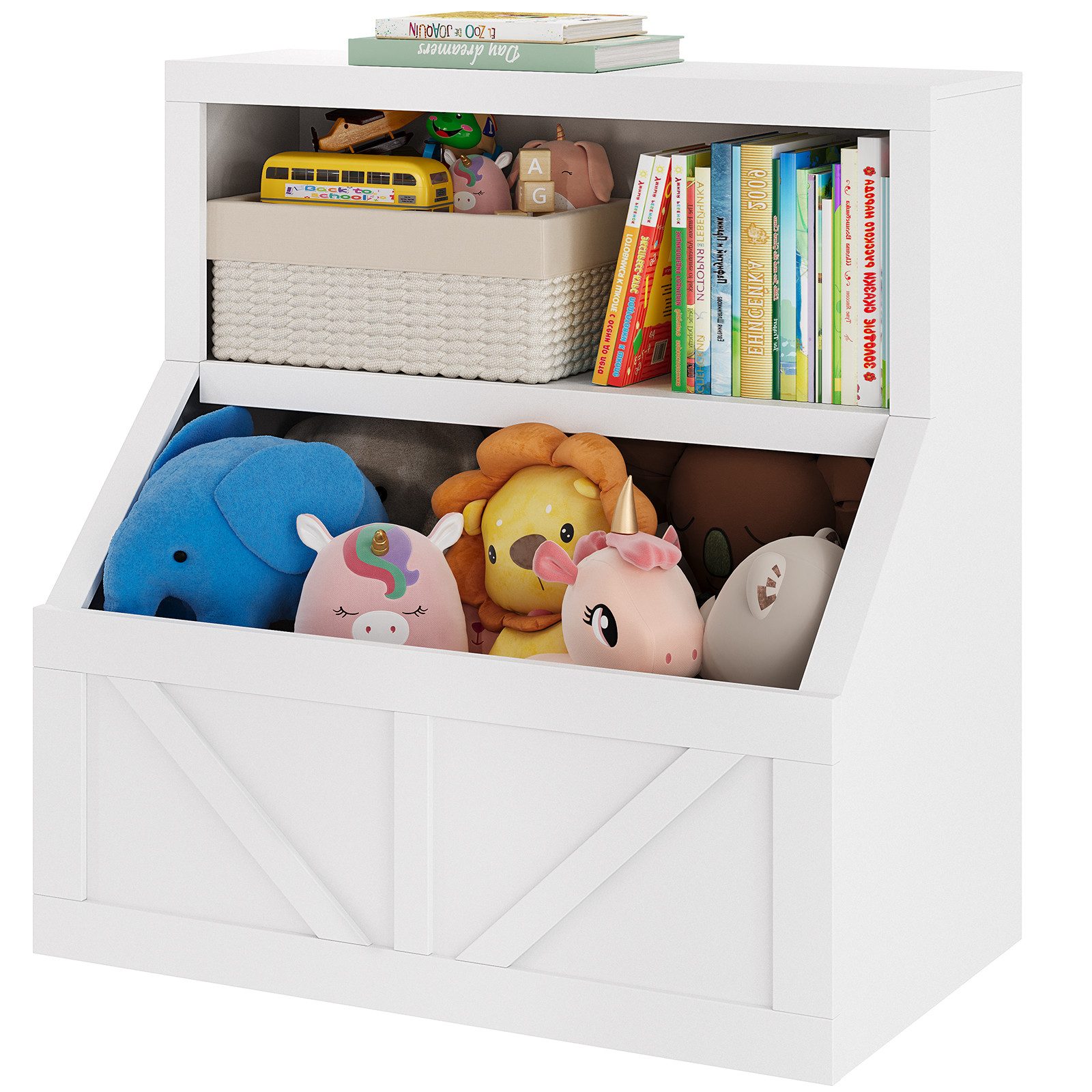 GarveeMore Kinderregal Bücherregal Kinder Spielzeugregal 80x42x81cm